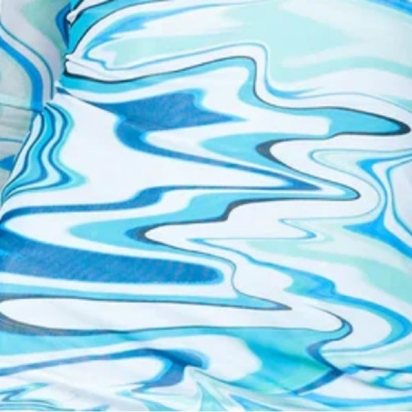 NWT PRINCESS POLLY- OPEN BACK DETAIL LONG SLEEVE MINI DRESS BLUE - Picture 3 of 4